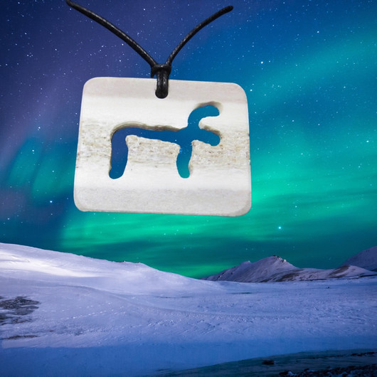 Riipus poronsarvi läpikaiverrettu PORO