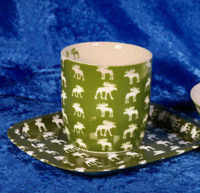 Muki hirvi valkovihreä, korkeus 9cm