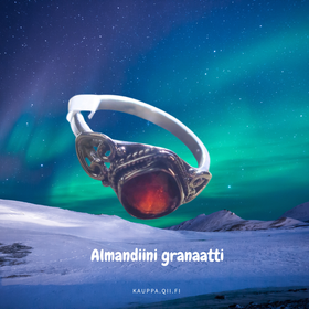 Hopeasormus almandiini granaatti vinoneliö kivi, koko 16mm NP