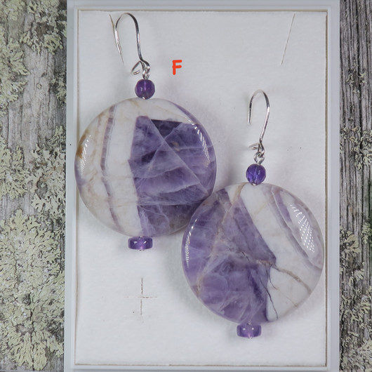 Korvakorut ametistikvartsi kiekko 30mm MARITA valitse