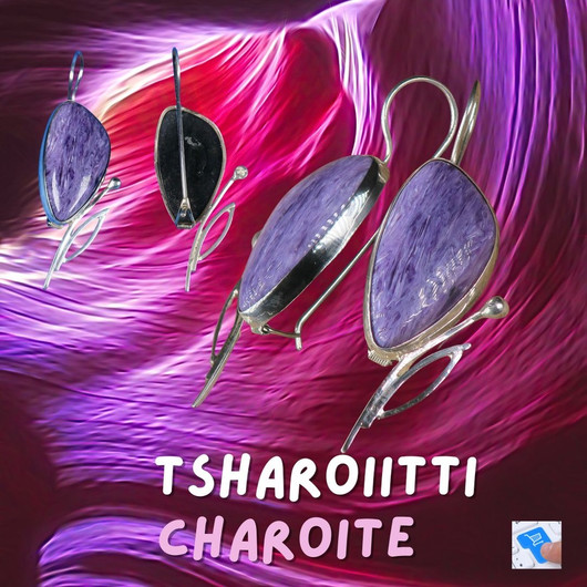 Hopeakorvakorut tsharoiitti koristeellinen, kookas  malli  64ko30