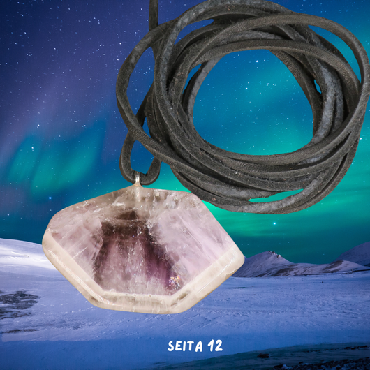 Riipus ametisti poronnahkanauhassa Yli-Luosto Suomi Finland SEITA12 