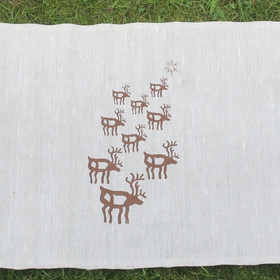 Laudeliina pellavaa pitkä malli 45x150cm porot