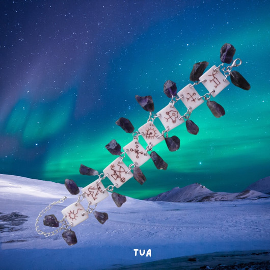 Rannekoru ametisti raaka ja polttokaiverrettu poronluu 16-21cm TUA