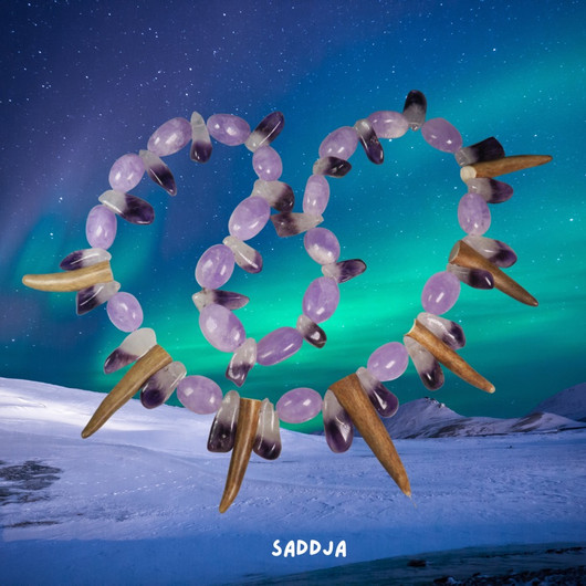 Kaulahelmet ametistia ja poronsarven kärkiä SADDJA