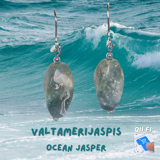 Korvakorut valtamerijaspis vihreä kierrehelmi nro OCE9