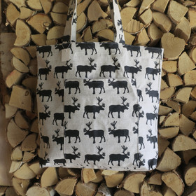 Olkalaukku porot pellavaa OKA1