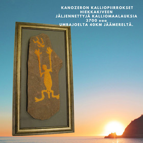 Taulu kalliomaalauksen jäljennös PUTOUS Kanozerojärvi Umbajoki 