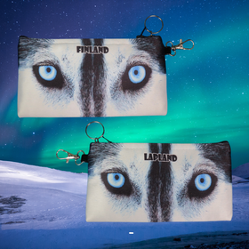 Kynäkotelo, pitkä pussukka huskyn silmät 