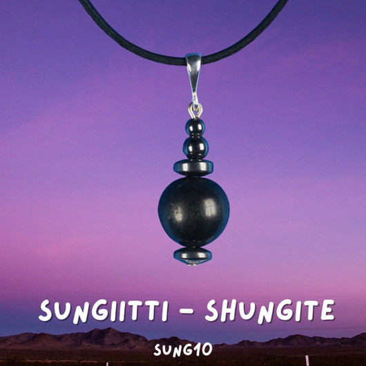 Sungiitti ja hematiitti riipus SUNG10