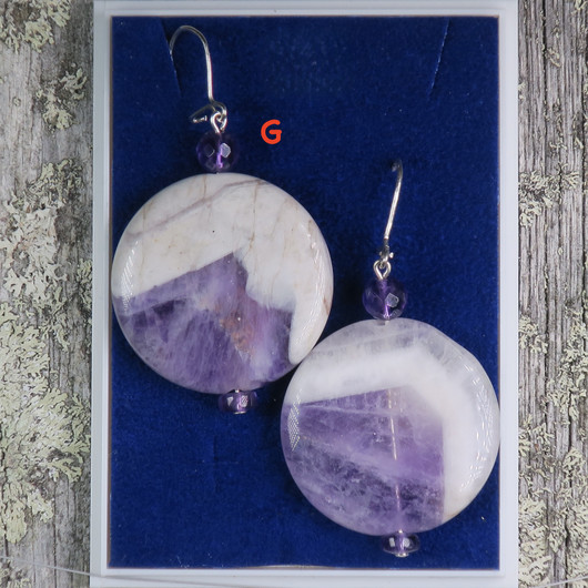 Korvakorut ametistikvartsi kiekko 30mm MARITA valitse