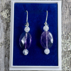 Korvakorut ametisti litteä viistehiottu ja vuorikide iceQueen4