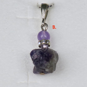 Riipus ametisti  tumma raaka ja 4mm ametisti zirkonikoristein. QUEEN5
