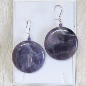 Korvakorut ametisti tumma 30mm kiekko SARITA