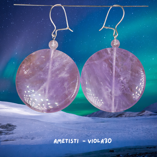 Korvakorut ametisti 30mm kiekko VIOLA30