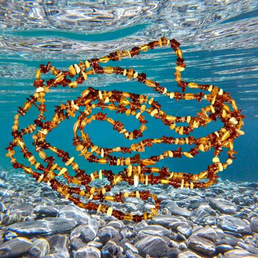 Meripihkahelmet 200cm pitkät, moniväriset sipsimalli