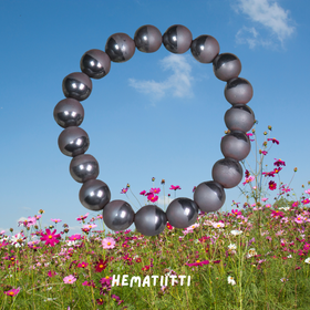 Rannekoru hematiitti puoliksi kiillotettu 10mm, joustava