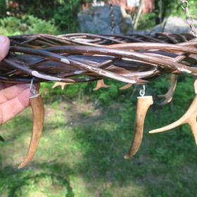 Kattokranssissa poronsarvet, halkaisija 50cm sekunda