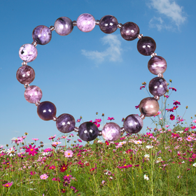 Rannekoru tsharoiitti 8mm, silikoninauhassa