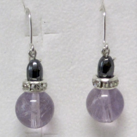 Korvakorut ametisti kirkas 10mm zirkonikoristein. VIOLA10z