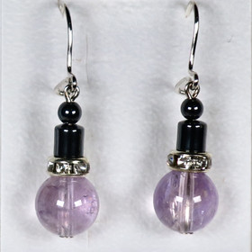 Korvakorut ametisti kirkas 10mm zirkonikoristein. VIOLA10zh