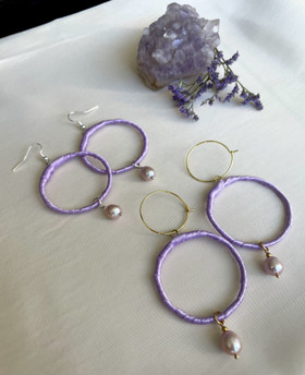 Pearl Portal Lavender - korvakorut, makeanvedenhelmi