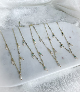 Drip Pearls Sueno - kaulakoru, akvamariini