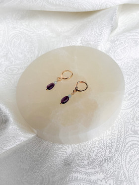 Night Mist - korvakorut, akvamariini-ametisti