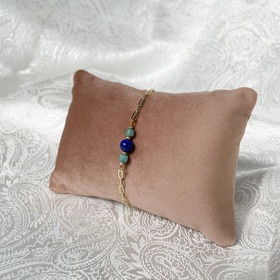 Thalassa-rannekoru, lapis lazuli-akaatti