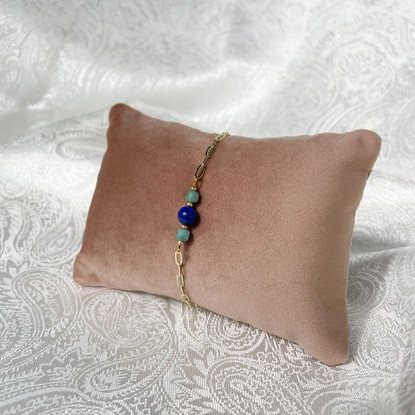 Thalassa-rannekoru, lapis lazuli-akaatti