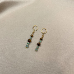 Saber-korvakorut, tiikerinsilmä-akaatti-aventuriini