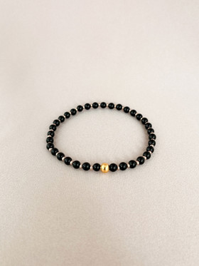 Gun Black Pale Gold-rannekoru, onyx