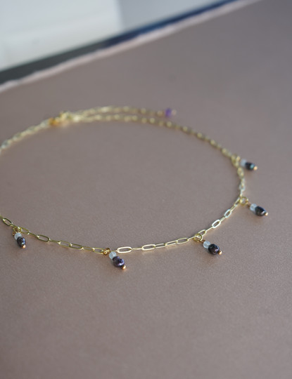 Drip Pearls Sosiego - kaulakoru, akvamariini