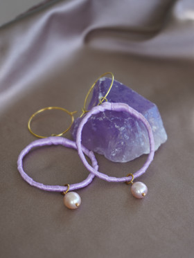 Pearl Portal Lavender - korvakorut, makeanvedenhelmi
