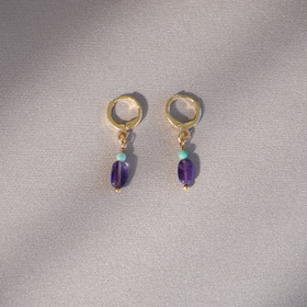 Midnight Breeze-korvakorut, aventuriini-ametisti