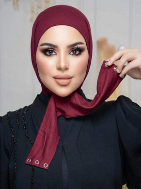 COTTON TABAKA HIJAB - DARK RED 
