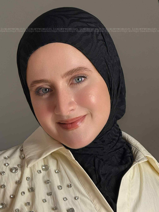 JACQUARD TABAKA HIJAB - BLACK