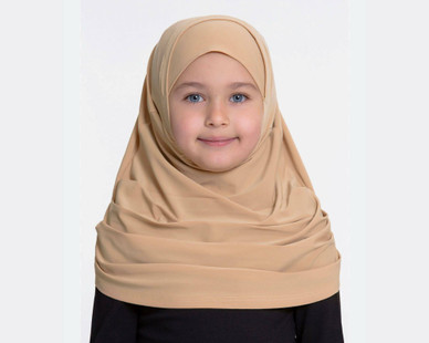 Lycra Girls hijab one piece - beige