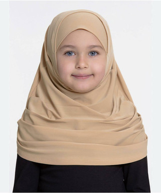 Lycra Girls hijab one piece - beige