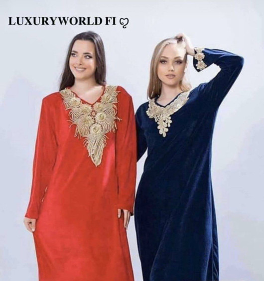 Embroidered velvet galabiya