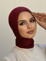 KUWAITI JERSEY HIJAB TRIANGLE - DARK RED