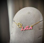 Gold-plated- “Minne&Name ” Necklace - pink