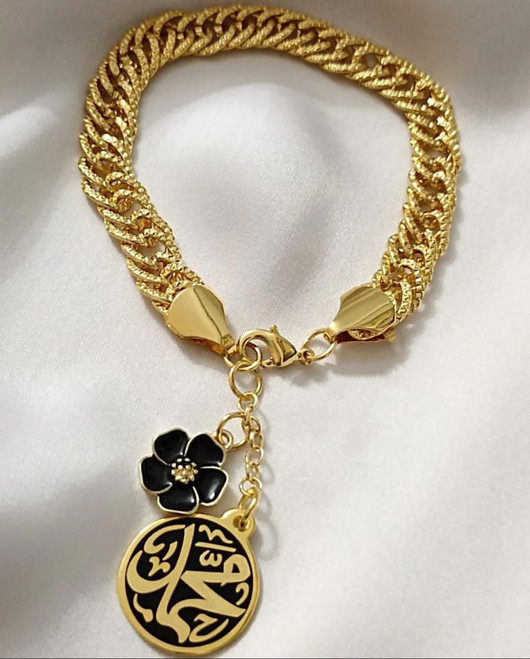 Gold plated Bracelet & Black Name