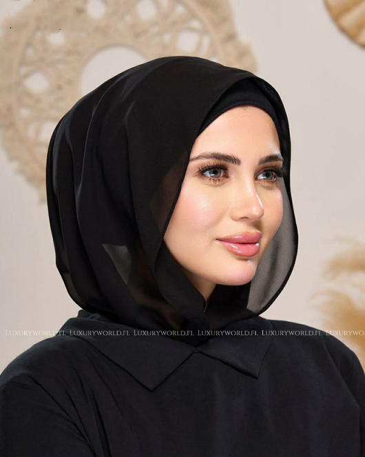 AILA MAGNETIC CHIFFON HIJAB  - BLACK