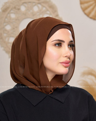 AILA MAGNETIC CHIFFON HIJAB - BROWN
