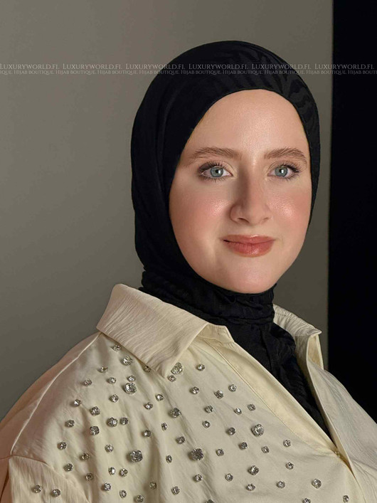 JACQUARD TABAKA HIJAB - BLACK