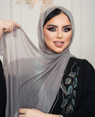 CASHMERE KUWAITI HIJAB- GRAY 