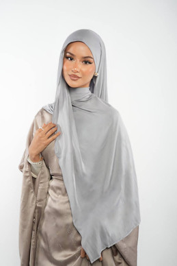 KUWAITI JERSEY SHAWL - LIGHT GREY