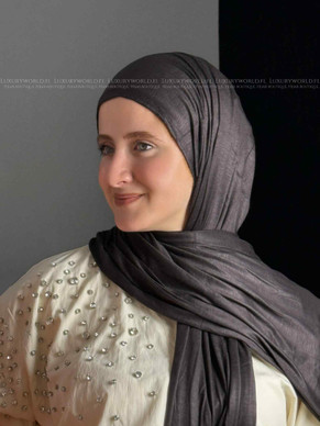 KUWAITI JERSEY SHAWL - SHADES OF BLACK