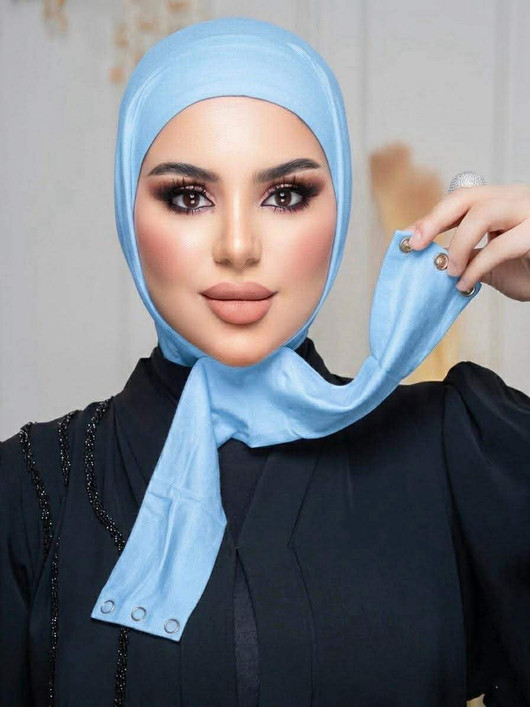 حجاب طباقة قطن -أزرق